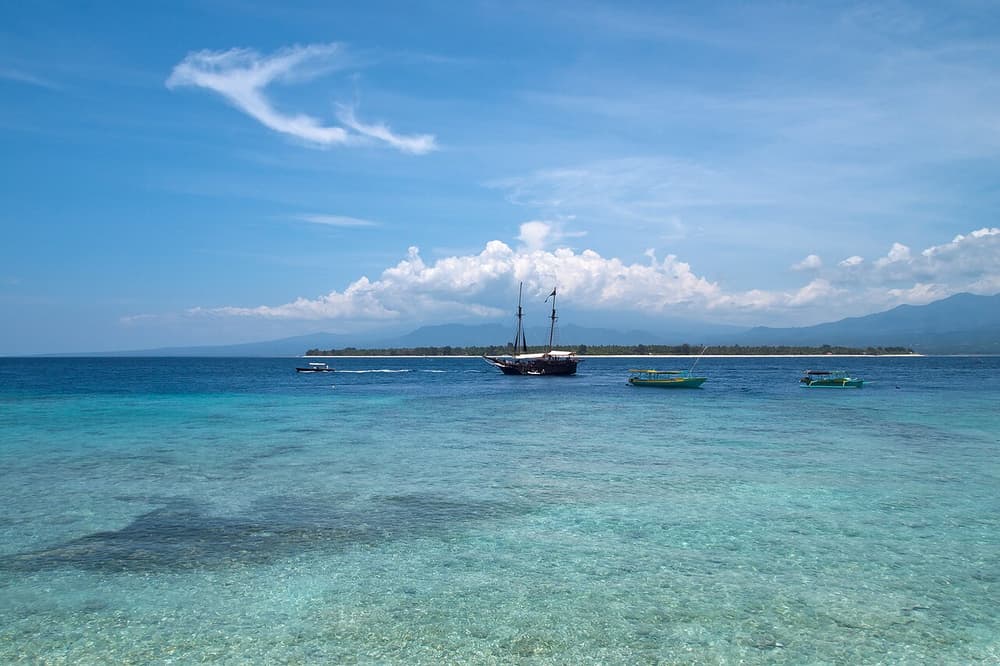 Gili Air Island from Gili Meno Island, Indonesia