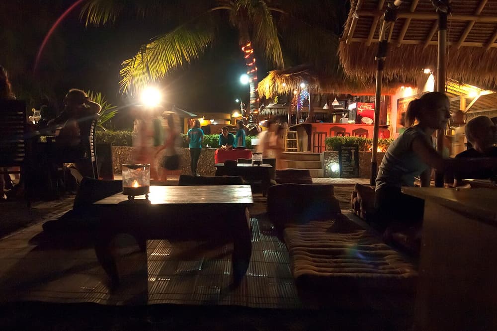 Gili Trawangan (island), Beach restaurant at night, Indonesia
